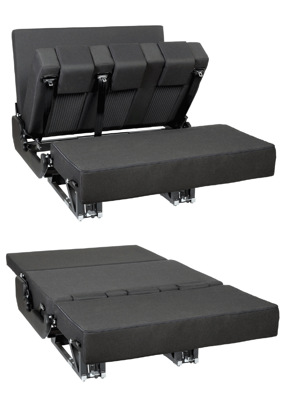 sitzbank auf und zugeklappt